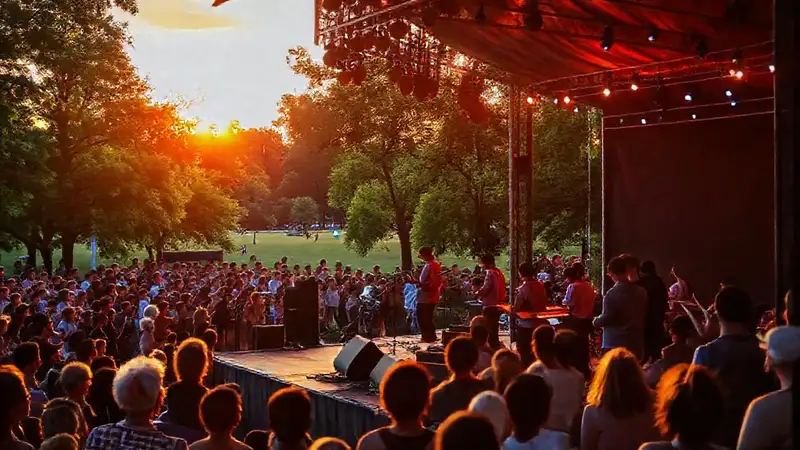 Un concierto al aire libre era festivo